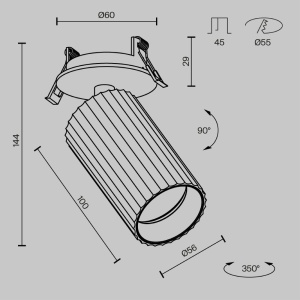 Spot incastrabil stil minimalist Calipso alb 164229 universul-luminii.ro