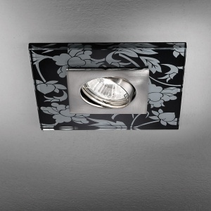Spot incastrabil tavan directionabil cu sticla decorativa CLASA crom satin/negru 157359 universul-luminii.ro