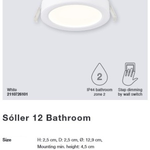 Spot incastrabil tavan fals, pentru baie IP20/44, 3-Step MOODMAKER, Sóller 12 2110726101 NL 197269 universul-luminii.ro