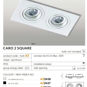 Spot incastrat tavan/plafon CARO 2 S aluminiu 70639 universul-luminii.ro