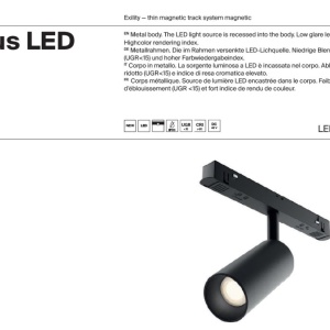 Spot LED, accesoriu pentru sina magnetica Exility, Focus LED negru 5W 4000K 220199 universul-luminii.ro