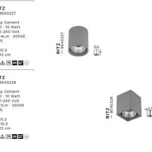 Spot LED aplicat iluminat exterior din beton IP65 RITZ SQ 236629 universul-luminii.ro