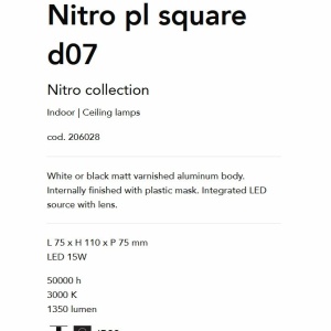 Spot LED aplicat modern Nitro pl square d07 NERO - Img 2