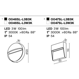 Spot LED iluminat scari sau perete exterior IP54 Mane negru 231239 universul-luminii.ro