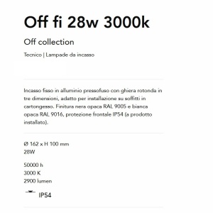 Spot LED incastrabil cu protectie IP54 Off fi 28w 3000k negru 165699 universul-luminii.ro