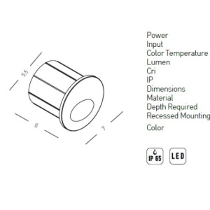 Spot LED incastrabil de exterior iluminat scari ambiental IP65 Dary B 42519 universul-luminii.ro