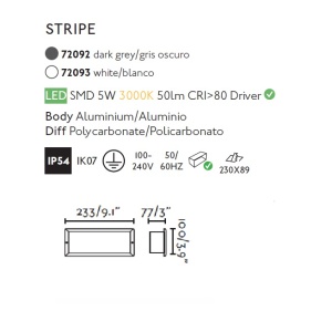 Spot LED incastrabil de exterior IP54 iluminat ambiental STRIPE gri 82079 universul-luminii.ro