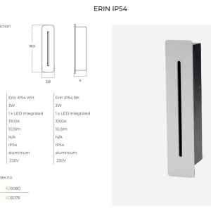 Spot LED incastrabil iluminat scari exterior IP54 ERIN negru 58249 universul-luminii.ro