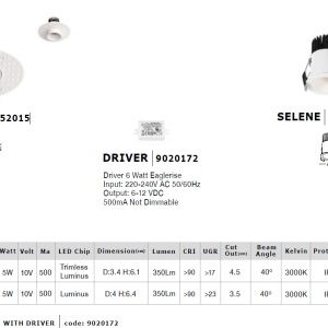 Spot LED incastrabil tavan fals / plafon SELENE alb 85219 universul-luminii.ro