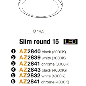 Spot LED pentru baie incastrat IP44 Slim 15 round 3000K negru 71069 universul-luminii.ro