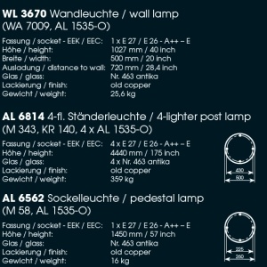 Stalp cu 4 brate iluminat exterior din fier forjat, inaltime 444cm, AL 6814 47319 universul-luminii.ro