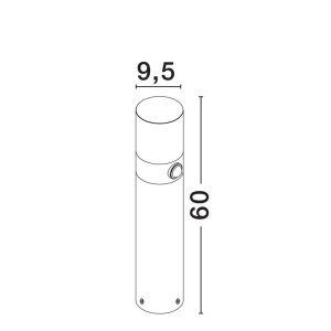 Stalp de exterior cu tarus si senzor pentru terasa sau gradina, PAUL H-60cm 152899 universul-luminii.ro