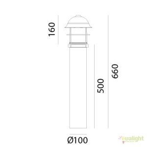 Stalp de exterior, inaltime 66cm cu protectie IP44, Garden 245.43.OR 47489 universul-luminii.ro