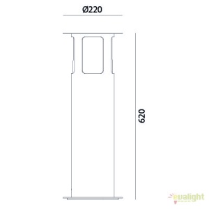 Stalp de exterior modern inaltime 62cm cu protectie IP65, Porto 258.02.FF 47529 universul-luminii.ro