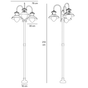 Stalp exterior IP44 realizat manual din alama Amalfi - Img 5