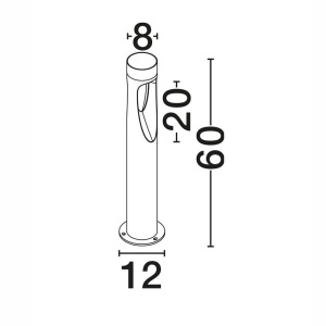 Stalp exterior IP65 LED ROW antracit H-60cm - Img 4