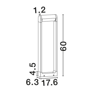 Stalp exterior LED 2700K IP65 Rox negru, H-60cm - Img 3