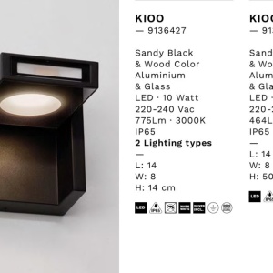 Stalp exterior LED IP65 Kioo aspect de lemn 251269 universul-luminii.ro