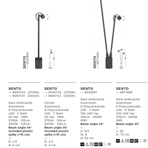 Stalp exterior Spot directionabil IP65 SENTO 2 antracit 251029 universul-luminii.ro