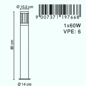 Stalp exterior Xeloo 32016 GL 43909 universul-luminii.ro