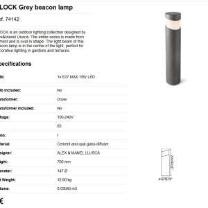 Stalp iluminat exterior design modern IP65 BLOCK 82339 universul-luminii.ro