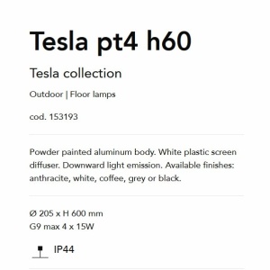Stalp iluminat exterior design modern TESLA PT4 H60 ANTRACITE 56749 universul-luminii.ro