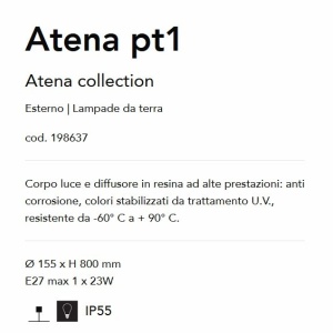 Stalp iluminat exterior modern ATENA PT1 GRIGIO 92619 universul-luminii.ro