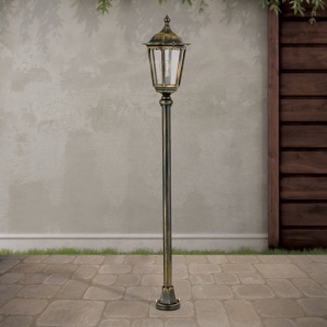 Stalp iluminat exterior stil clasic IP43 H140 Puchberg AL 11K/82576 schwarz-gold/rauch OR 631249 universul-luminii.ro