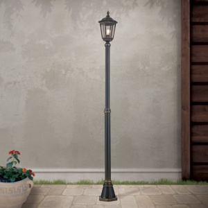 Stalp iluminat exterior stil clasic IP43 H195 Puchberg AL 11K/82506 schwarz-gold/rauch OR 631219 universul-luminii.ro