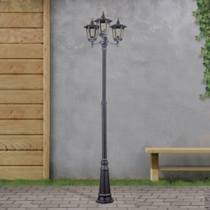 Stalp iluminat exterior stil clasic IP43 H255 Hermine AL 11K/82549/A schwarz-silber OR 172529 universul-luminii.ro
