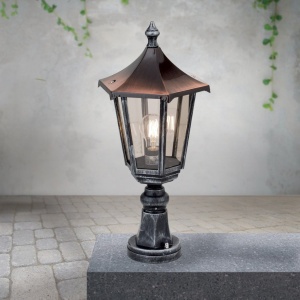 Stalp iluminat exterior stil clasic IP43 H52 Hermine AL 11K/82513/A schwarz-silber OR