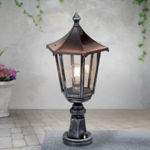 Stalp iluminat exterior stil clasic IP43 H52 Hermine AL 11K/82513/A schwarz-silber OR 183279 universul-luminii.ro