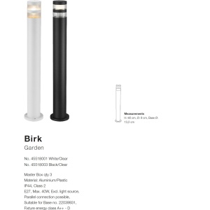 Stalp iluminat exterior stil modern Birk negru 45518003 NL 72869 universul-luminii.ro