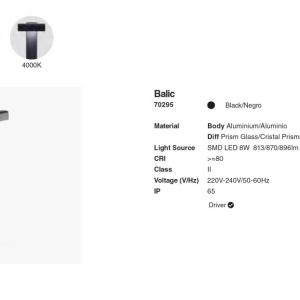 Stalp LED de exterior design modern IP65 BALIC 39cm Black 214649 universul-luminii.ro