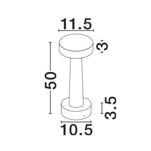 Stalp LED din ciment pentru exterior IP65 Cram White H-50cm 250689 universul-luminii.ro