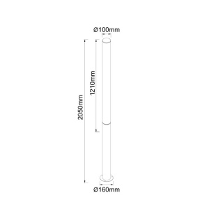 Stalp LED iluminat exterior IP65 GANT H-205cm negru - Img 4