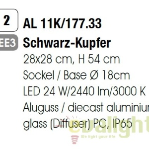 Stalp LED iluminat exterior IP65 H54cm DAIKO AL 11K/177.33 schwarz-kupfer OR 62299 universul-luminii.ro