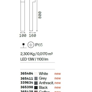 Stalp LED iluminat exterior IP65 SIRIO LED PT1 H80 BIANCO - Img 4