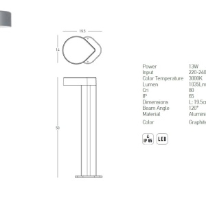 Stalp LED iluminat exterior modern IP65 Bernie 154269 universul-luminii.ro