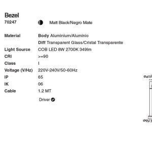 Stalp LED modern iluminat exterior ambiental IP65 BEZEL 60cm 214909 universul-luminii.ro