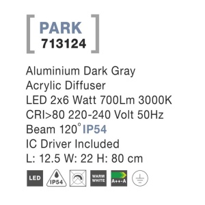 Stalp LED pentru iluminat exterior IP54 PARK II NVL-713124 79159 universul-luminii.ro