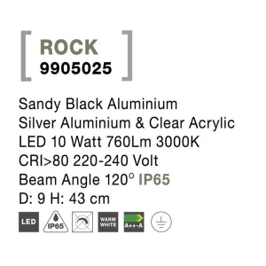 Stalp LED pentru iluminat exterior IP65 ROCK H-43cm NVL-9905025 190759 universul-luminii.ro