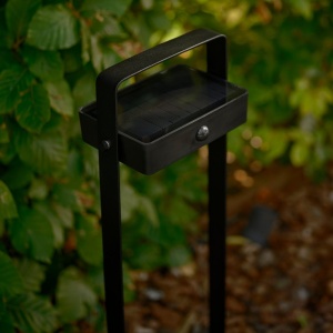 Stalp solar cu senzor de miscare, protectie IP44, Saulio negru 244199 universul-luminii.ro