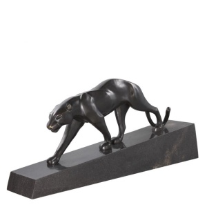 Statueta/ Obiect decorativ din marmura si bronz Pantherae 112461 HZ - Img 2