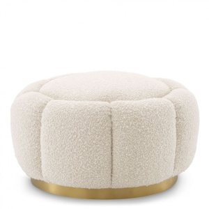 Taburete ottoman design elegant LUX Inger, boucle crem 115620 HZ