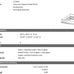 Tava design LUX Cora Square, nickel 111643 HZ - Img 4
