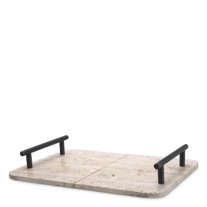 Tava, obiect decorativ design LUX Ugo travertin - Img 2