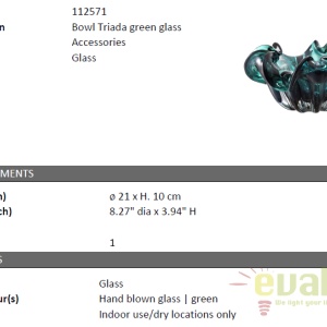 Vas decorativ design elegant Triada verde diam.21cm 112571 HZ - Img 5