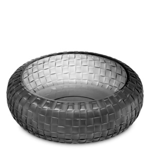 Vas decorativ design LUX realizat manual din sticla Varese gri - Img 4