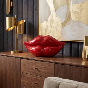 Vaza flori, Vas decorativ Vase LIP 55cm buze rosii - Img 3